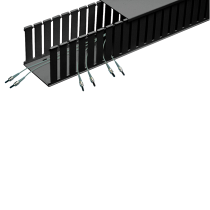 Product image for Panduit E4X4BL6 Fiber Runner, 4X4, 6FT LENGTH, RIGID PVC, Black