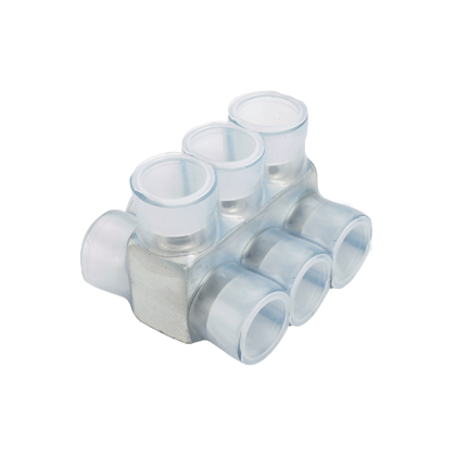 Pan-Lug™ PCSB600-3-3Y Multi-Tap Mech Con, Double Sided, Aluminum / Clear PVC
