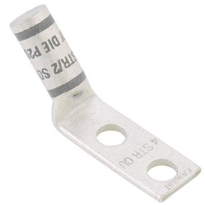 CuLugF,2Hole,1/0AWG,1/4,.75,45°PKG10