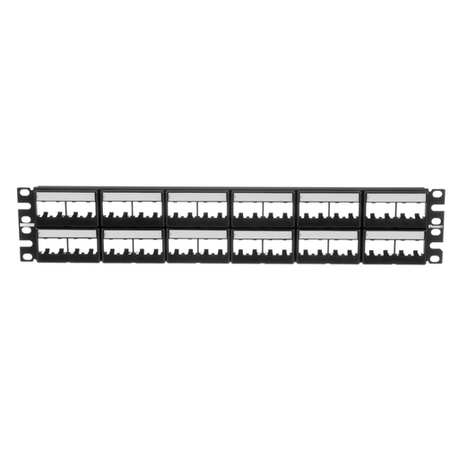 Mayer-DDS-Mini-Com® Patch Panel w/labels, 48 Port, 2 RU, BL-2