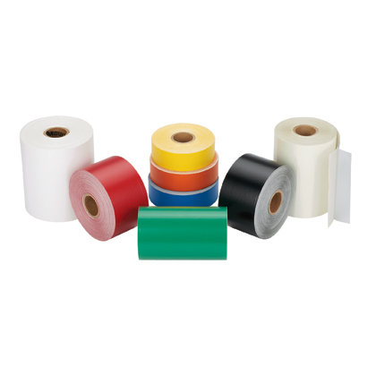 Product image for Panduit T400X000VW1Y ThermTrans, Continuous Tape, Vinyl, 4.00" W x 100' L, Red, 1 inch core