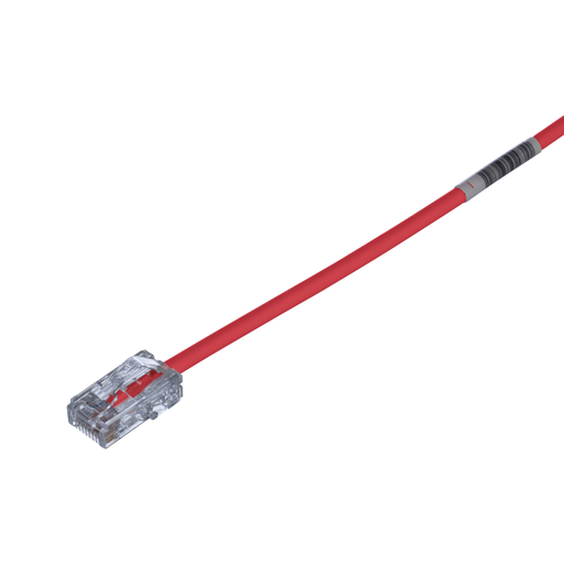 Cat 5e 28 AWG UTP Copper Patch Cord, 2 ft, Red
