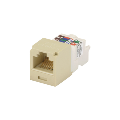 Product image for Panduit CJ688TPEI 8-Position 8-Wire Electric Ivory Category 6 Unshielded Twisted Pair Jack Module