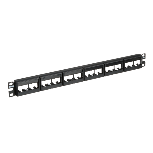 Mayer-DDS-Mini-Com® Patch Panel w/labels, 24 Port, 1 RU, BL-2