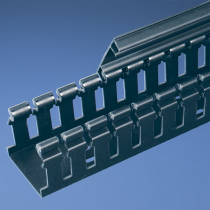 H2X4BL6 Hinged Cover Wide Slot Duct, Black, PVC, 2"x 4"