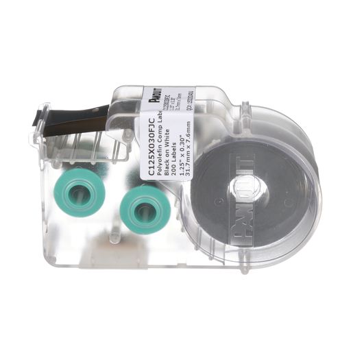 Product image for Panduit C125X030FJC Component, Label Cassette, PO, White, 200 Lbls, 0.3"x1.25", PK1