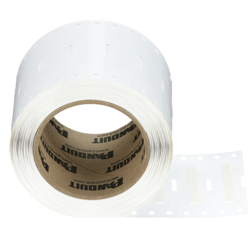 Product image for Panduit H150X034H1T 1.5 x 0.34 Inch 18 to 12 AWG White Polyolefin Heat Shrink Label