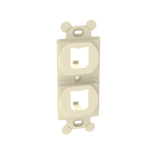 Product image for Panduit CF1062EIY Mini Com Duplex Adapter, 2 Port, Electric Ivory