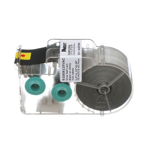 Mayer-DDS-P1™ S100X125VAC Self-Lam, Vinyl, White, 225 Lbls, 1", 0.38" PO H, PK1-1
