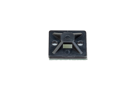 Mayer-DDS-StrongHold™ SMP16A-C0 Cable Tie Mount, Black, PA 6.6, Rubber Adh., 1"x1", PK100-1