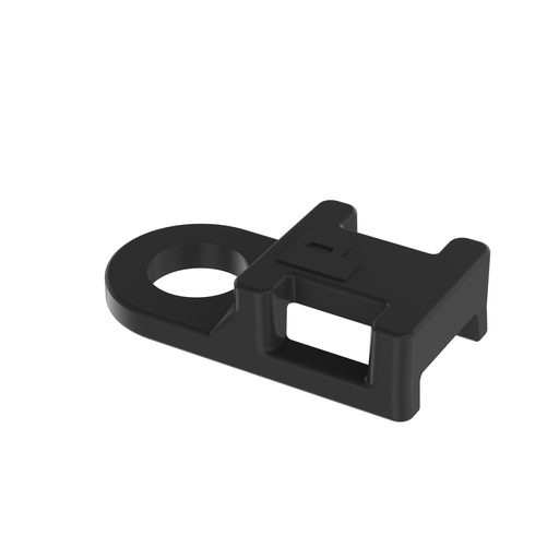 TA1S8-M30 Tie Anchor Mount, Black, High Heat PA6.6, 0.75x0.38", #8 Screw, PK1000
