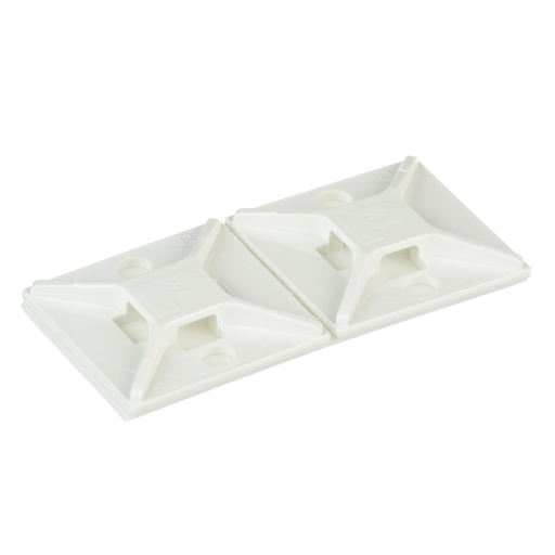 Mayer-DDS-ABM2S-A-D Cable Tie Mount, White, ABS, Rubber Adh., 1x1", PK500-2