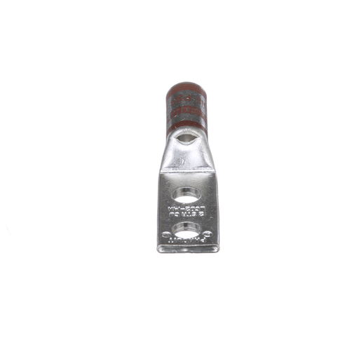 Pan-Lug™ LCD2-14A-Q Comp. Lug, 2, Tin Plt Copper, Strt, Two 1/4" Stud, PK25
