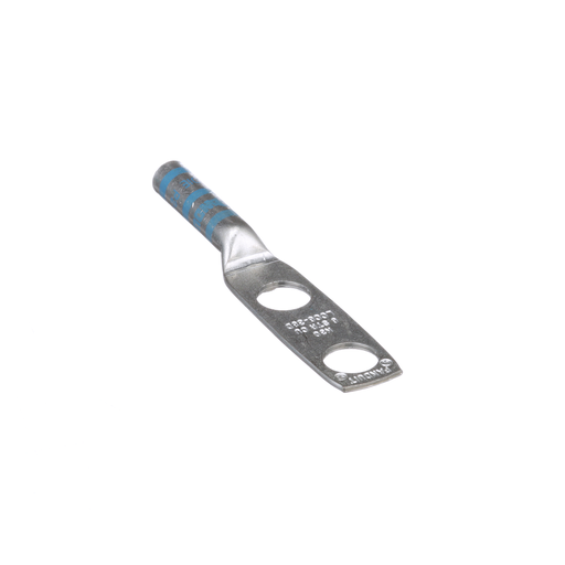 Mayer-DDS-Pan-Lug™ LCC6-38D-L Comp. Lug, 6, Tin Plt Copper, Straight, Two 3/8" Stud, PK50-2