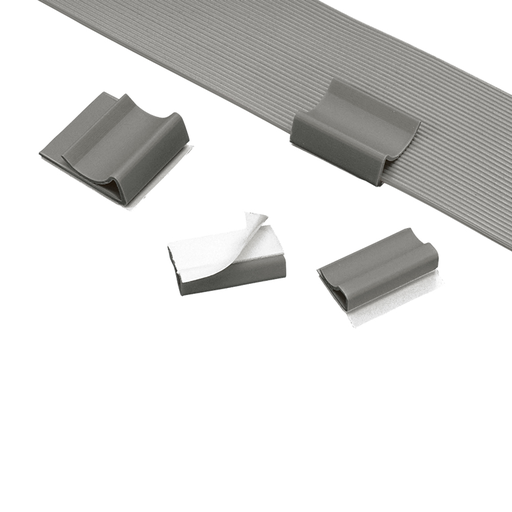 Mayer-DDS-FCC-A-C8 Flat Cable Mount, Gray, PVC, Rubber Adh., 1x1.09", PK100-1