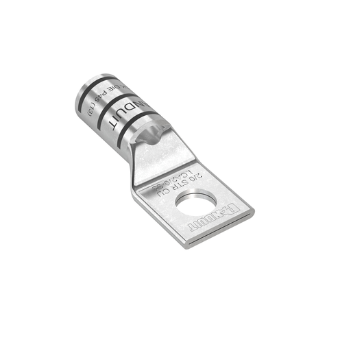 Mayer-DDS-Pan-Lug™ LCA2/0-38-X Comp. Lug, 2/0, Tin Plt Copper, Strt, One 3/8" Stud, PK10-1
