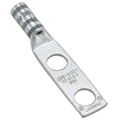 Product image for Panduit LCD3/0-14B-X Pan-Lug™ Copper 2 Hole Straight Tongue Compression Lug
