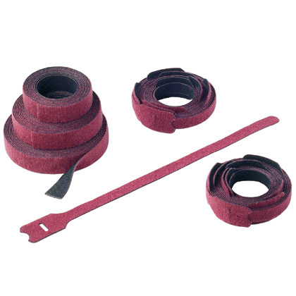 TAK-TY® HOOK AND LOOP CABLE TIE, MAROON