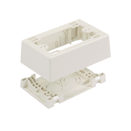 Surface Raceway, Pwr Rated Junct. Box, S/G 2-pc, Snap, White