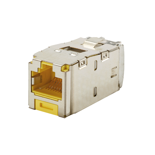 Product image for Panduit CJS6X88TGYLY STP RJ45 Cat 6A TG Jack Module, Yellow