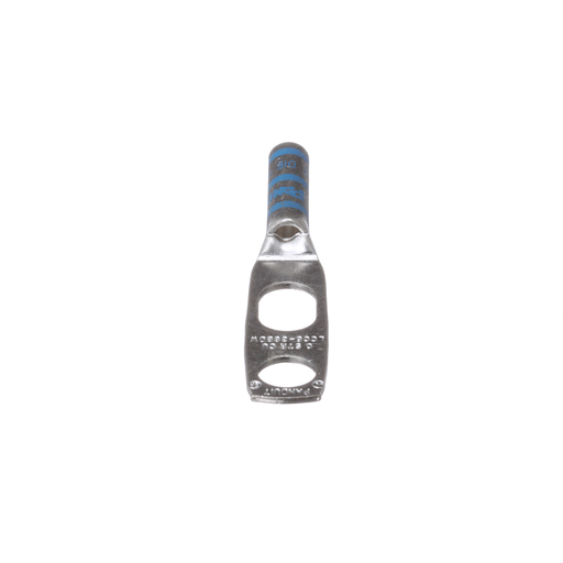 Pan-Lug™ LCC6-38BDW-L Comp. Lug, 6, Tin Plt Copper, Strt, Two 3/8" Stud, PK50