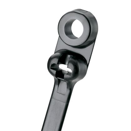 Dome-Top® BC4LH-S25-L0 Locking Clamp Barb Tie, Blk, UV PA6.6, M6, 15.5"L, 120lb
