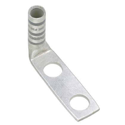 Cu,CompLug,2H,#4-#3A, #2A,1/4S,90°,PK50
