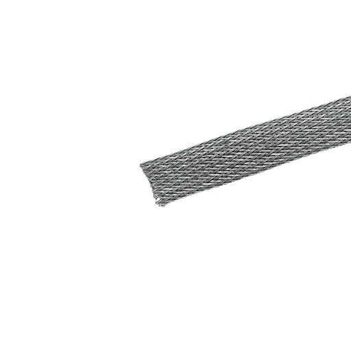 SE25P-MR8 Braided Sleeving, Gray, PET, 0.125" Min Dia., 0.25" Nom Dia., PK1