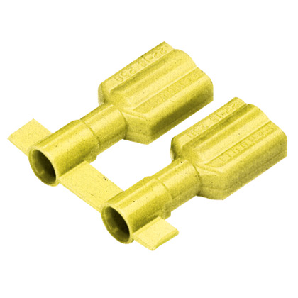 Reel Smart™ DPF10-250FIB-2K Disconnects, Yellow, Premium Nylon, 10-12 AWG, 0.25"