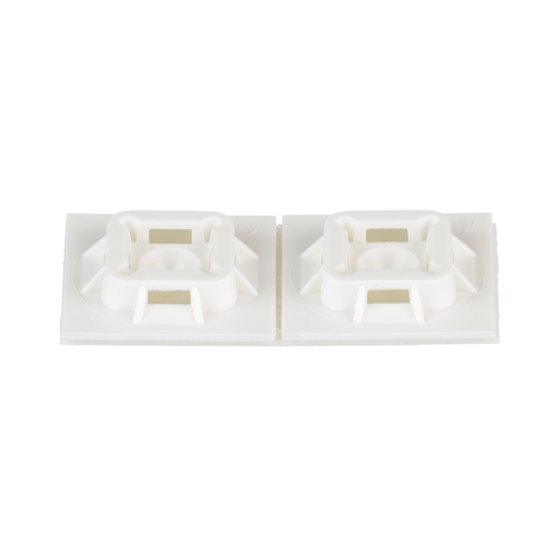 ABM100-A-C Cable Tie Mount, White, PA 6.6, Rubber Adh., 1x1", PK100