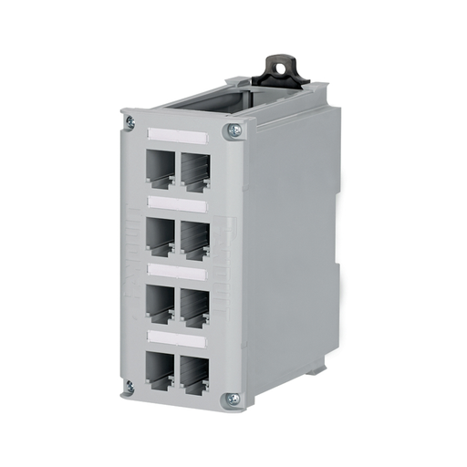 Mayer-DDS-Mini-Com® 8-port DIN Rail Shielded Patch Panel-1