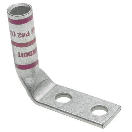 CuLugLBW,2Hole,#2AWG,5/16,.75,90°PKG25