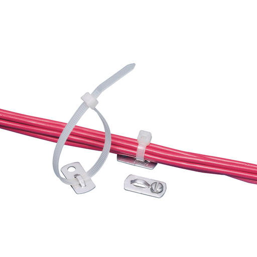 MBMS-S10-CY Cable Tie Mount, Natural, Aluminum, Screw, 0.14x0.5", 100PK