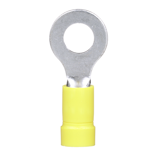 Mayer-DDS-Pan-Term® PV10-14R-D Ring Terminal, Yellow, Vinyl, 10-12 AWG, 1/4" Stud, PK500-1