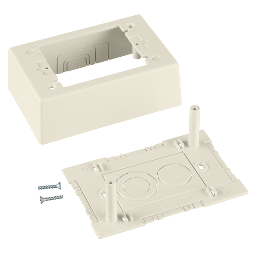 Surface Raceway, Pwr Rated Junct. Box, S/G 2-pc, Off White