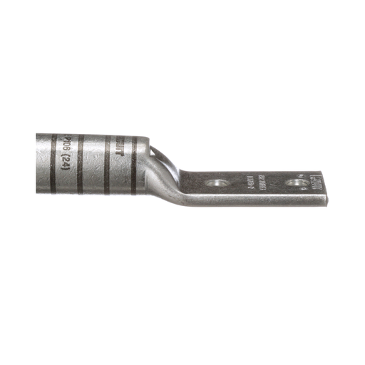 Mayer-DDS-Pan-Lug™ LCD2-38D-Q Comp. Lug, Tin Plt Copper, Strt, Two 3/8" Stud, PK25-2