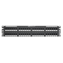DP5e™  Flat Cat 5e Punchdown Patch Panel 48 Ports, 2RU, Black