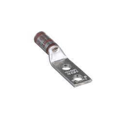 Pan-Lug™ LCD2-14A-Q Comp. Lug, 2, Tin Plt Copper, Strt, Two 1/4" Stud, PK25