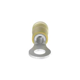 Pan-Term® PN10-10R-D Ring Terminal, Yellow, Nylon, 10-12 AWG, #10 Stud, PK500