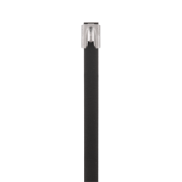 Pan-Steel® MLTFC2H-LP316 Cable Tie, PET Coated SS 316, Black, Heavy, 2" Dia.