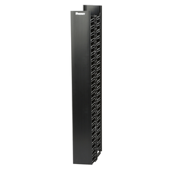 Panduit WMPV45E 12 x 4.9 x 83 Inch Black ABS Backbone Polycarbonate Finger PVC Cover Dual Sided Vertical Cable Manager