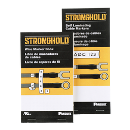 StrongHold™ PCMB-12 Pre-Printed Wire Marker Book, 12, Vinyl Cloth, White, Black