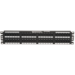 Cat 6 Punchdown Patch Panel, 48 Ports, 2 RU, Black