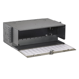 Opticom® Rack Mount Enclosure, Black, 4 RU, 12 FAP/Cassette Slots