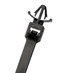 Pan-Ty® PLWP1.5S-D30 Wing Push Mount Tie, Black, High Heat PA6.6, 6.8"L, 50lb