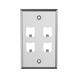 Mini-Com® Stainless Steel Faceplate, 4 Port