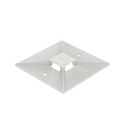 ABM2S-S6-D Cable Tie Mount, White, ABS, Screw, 1x1", PK500