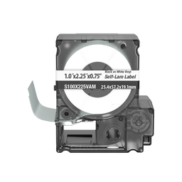 Product image for Panduit S100X225VAM MP Printer Self-Laminated Label, Vinyl, White, 2.25"x1", 0.75"POH