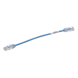 Cat 6 28 AWG UTP Copper Patch Cord, 8 in, Blue