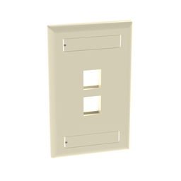NetKey® Faceplate, 2-Port, Electric Ivory, with Label Pocket